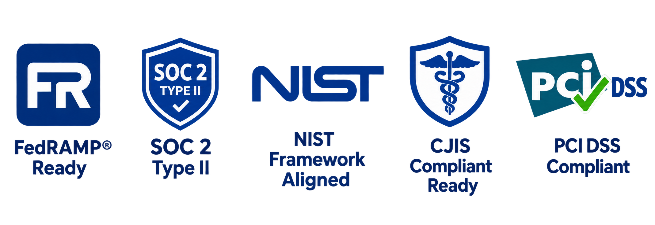 FedRAMP, SOC 2 Type II, NIST, CJIS and PCI DSS compliance standards